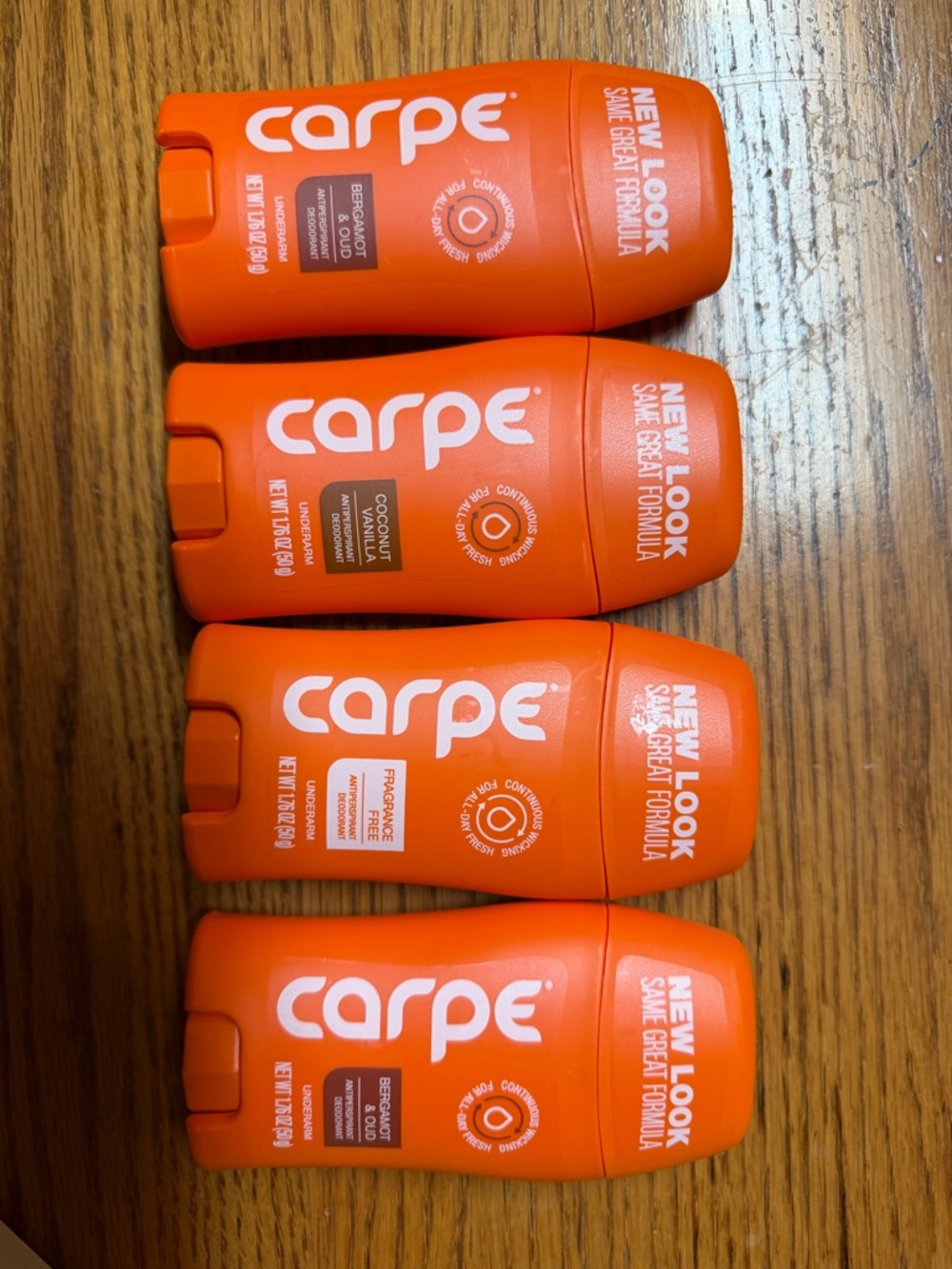 Carpe Deodorant Stick - Bright Orange (4 Pack)
